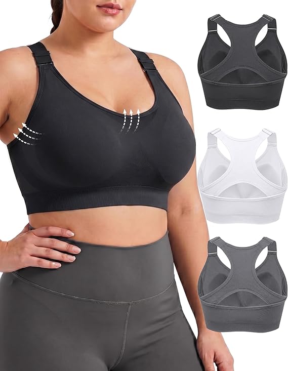 Sportexa™ Front Adjustable Sports Bra – High Support Comfort Bra for Large Bust Women