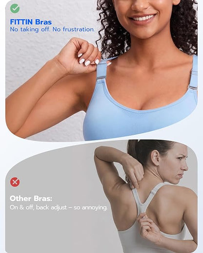 Sportexa™ Front Adjustable Sports Bra – High Support Comfort Bra for Large Bust Women