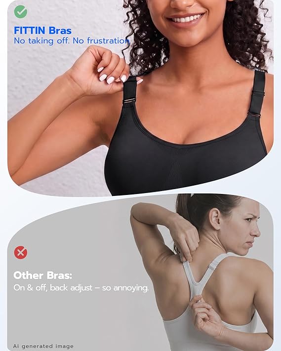 Sportexa™ Front Adjustable Sports Bra – High Support Comfort Bra for Large Bust Women