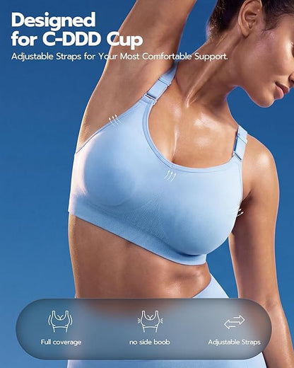 Sportexa™ Front Adjustable Sports Bra – High Support Comfort Bra for Large Bust Women